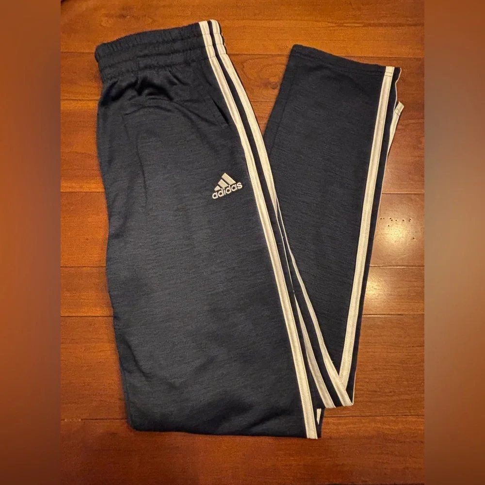 Adidas Joggers Dark Blue White Stripes Boys SZ 14-16